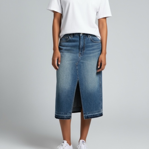 We the Free People Denim Skirt - Picture 1 of 10